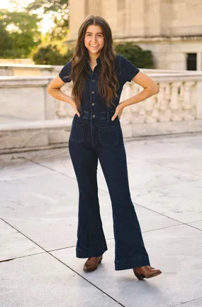 60's Flare Denim Jumpsuit - FINAL FEW