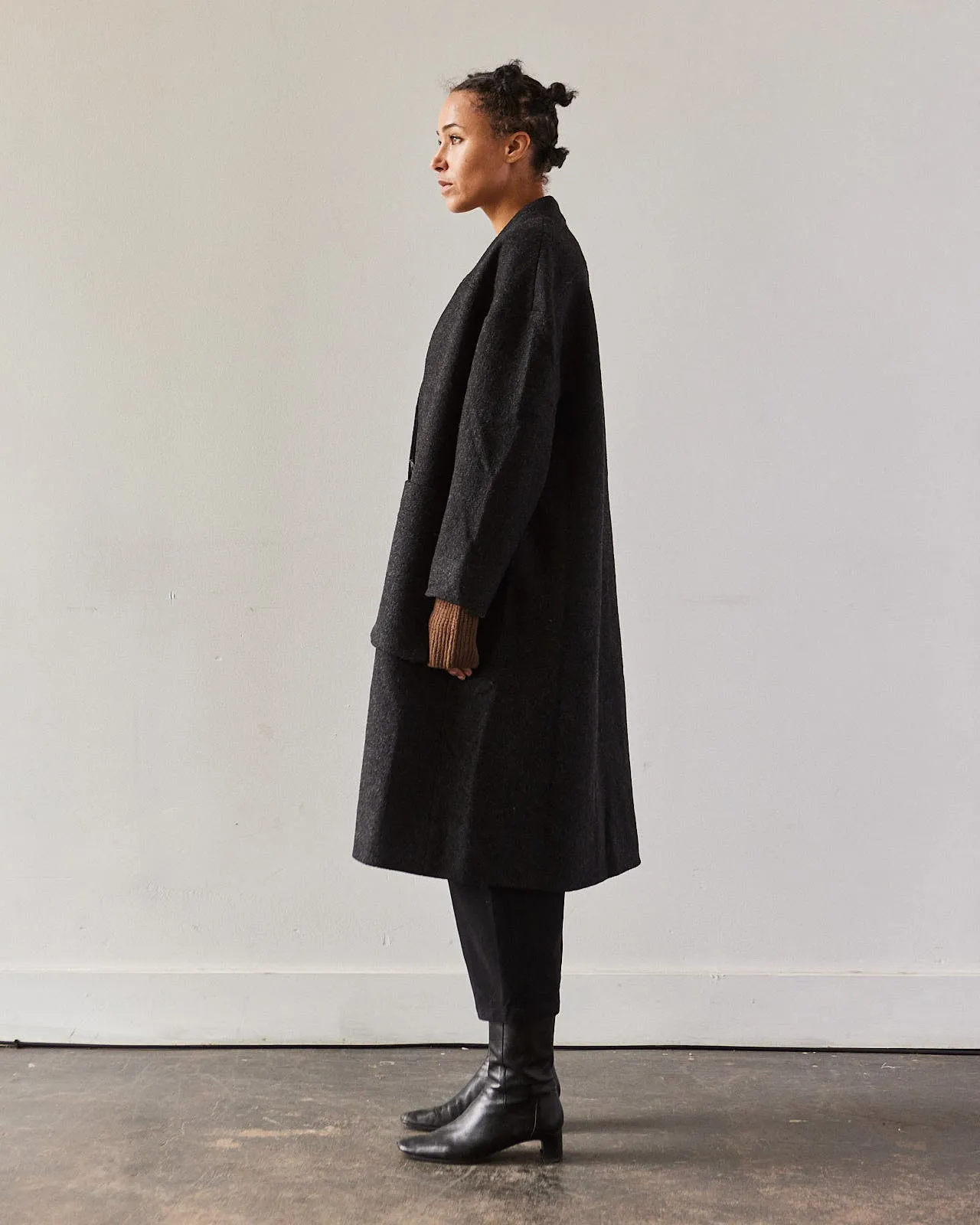 7115 Pockets Long Coat, Charcoal