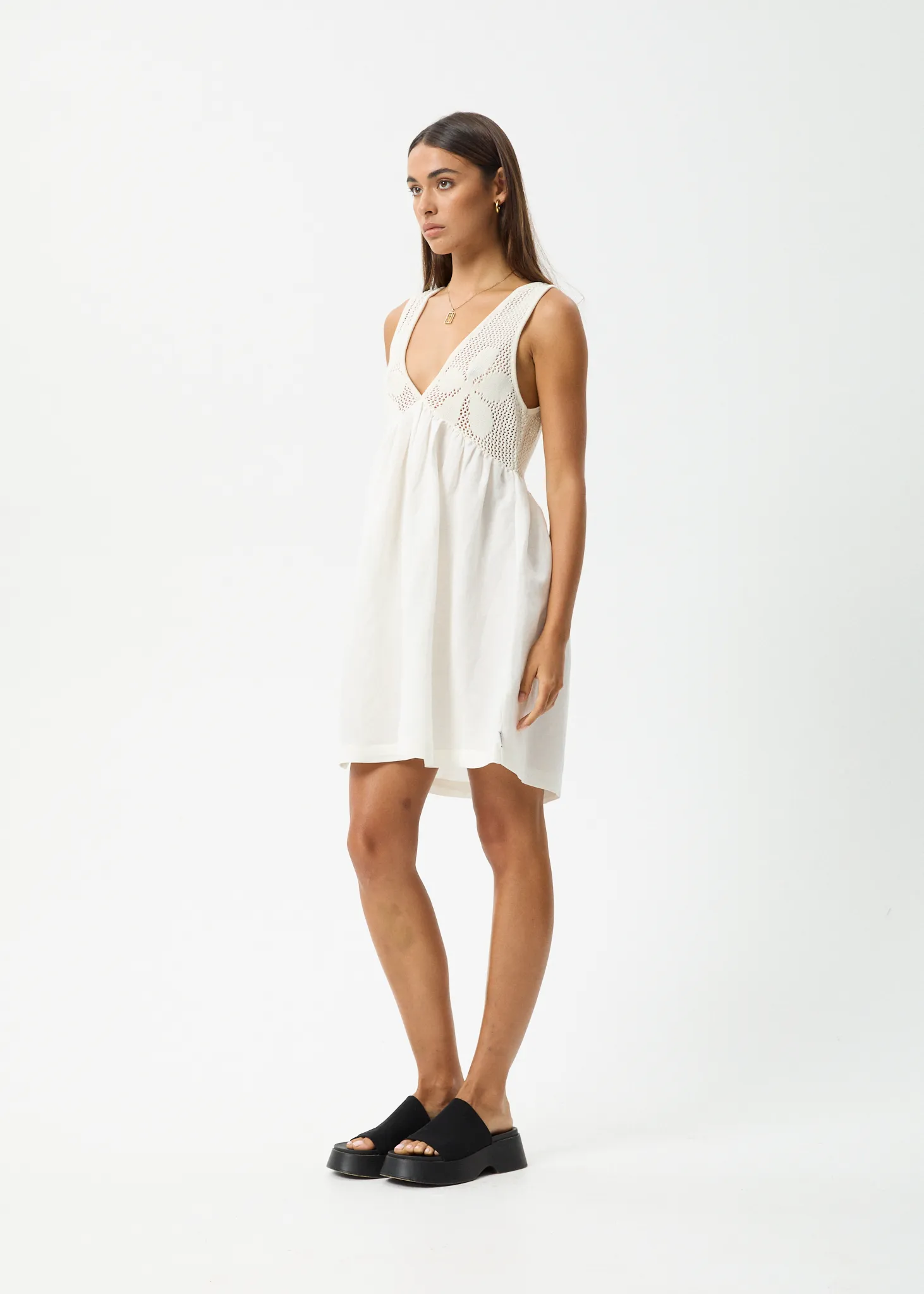 AFENDS Womens Dakota - Mini Dress - White