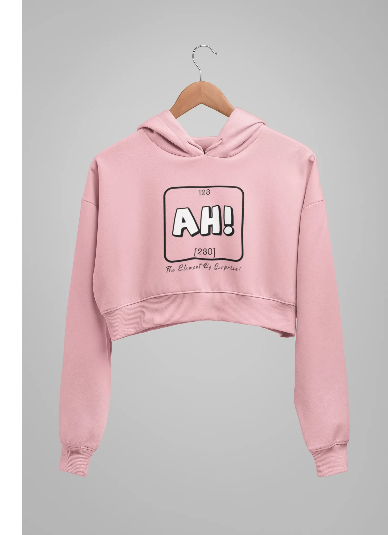 AH : Baby Pink - Winter Crop Hoodies