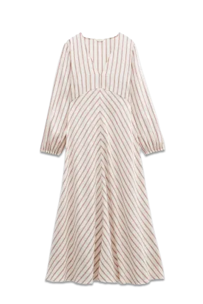 Aine Stripe Linen Blend Maxi Dress