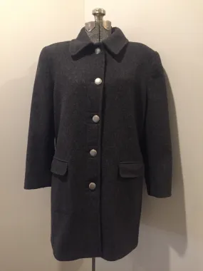 Alfred Dunner Grey Wool Coat, Made in USA