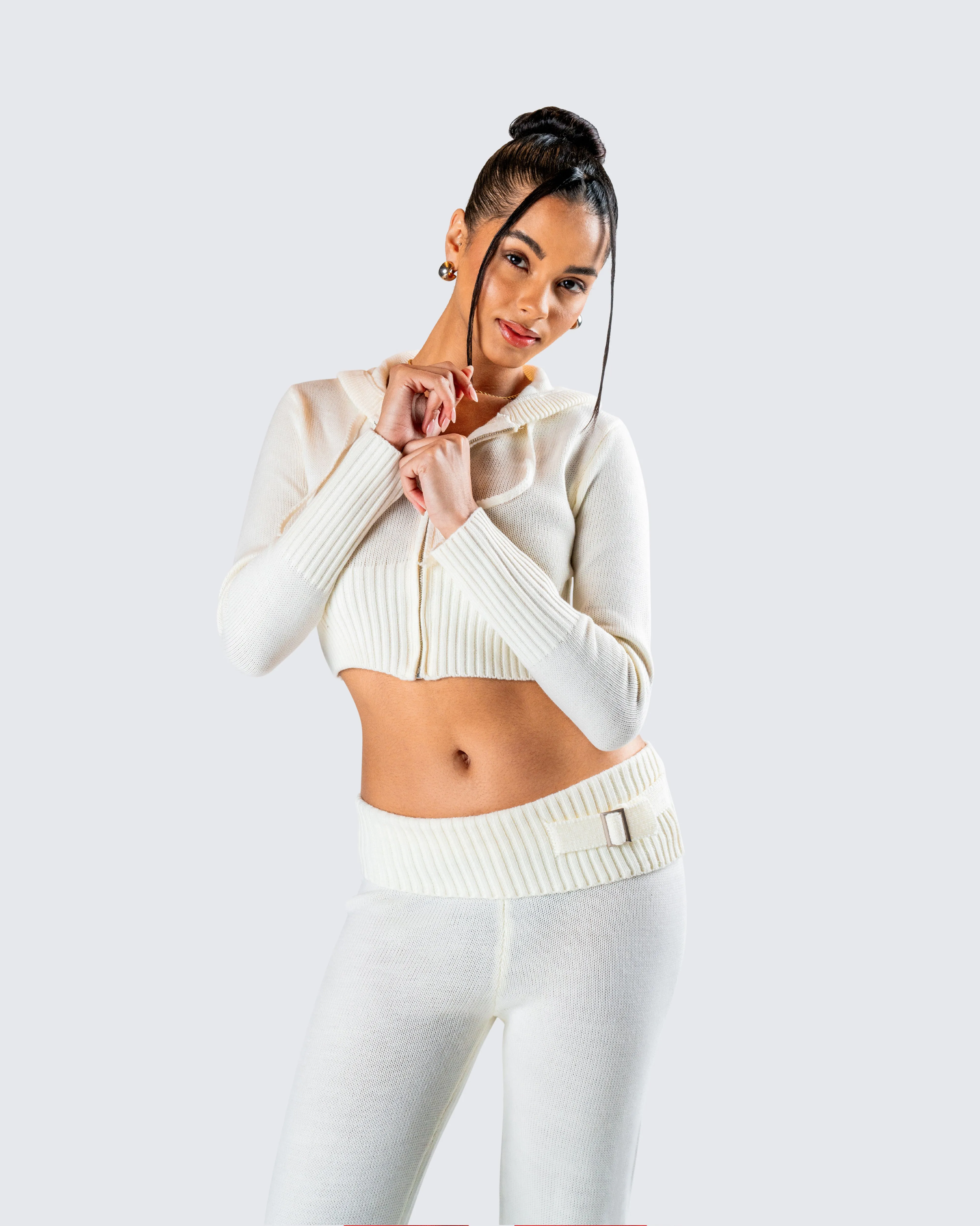 Alyssa White Knit Set