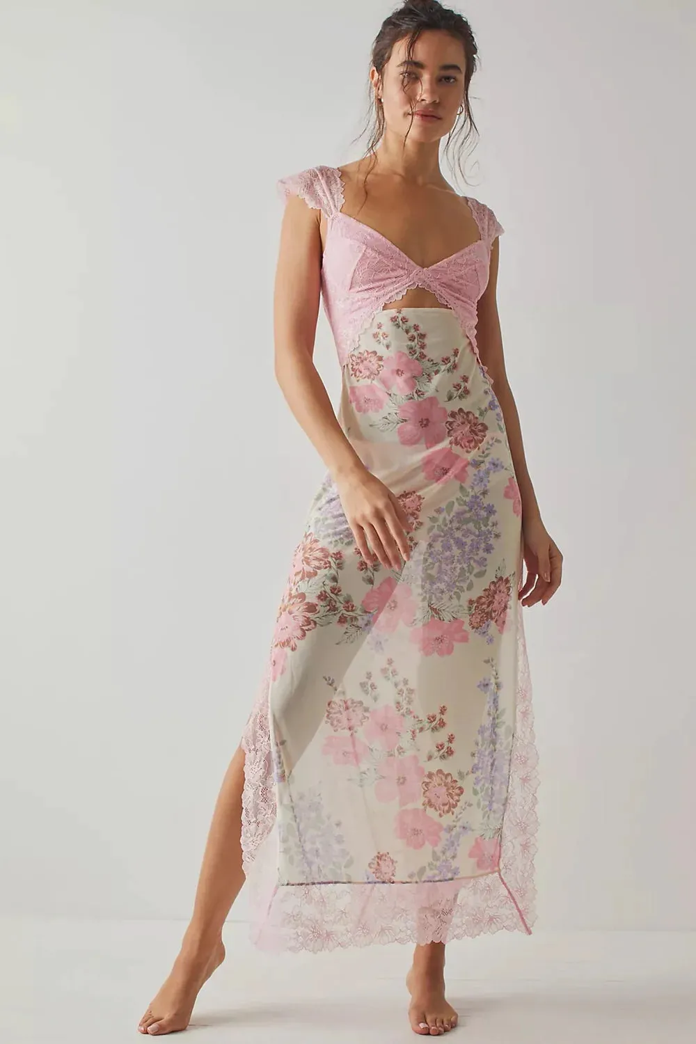 Analise Floral Maxi Dress in Pink