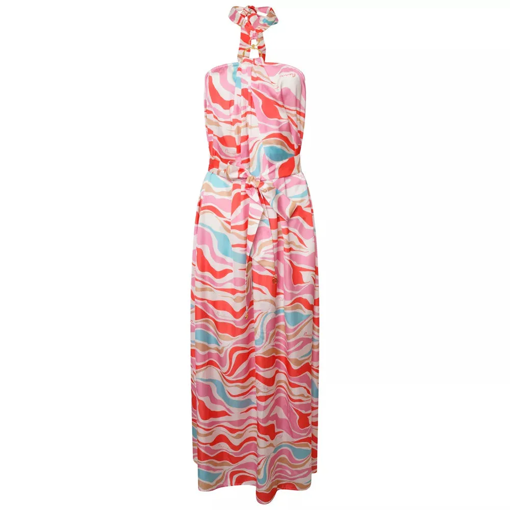 Aruba Double Ring Halter Maxi Dress