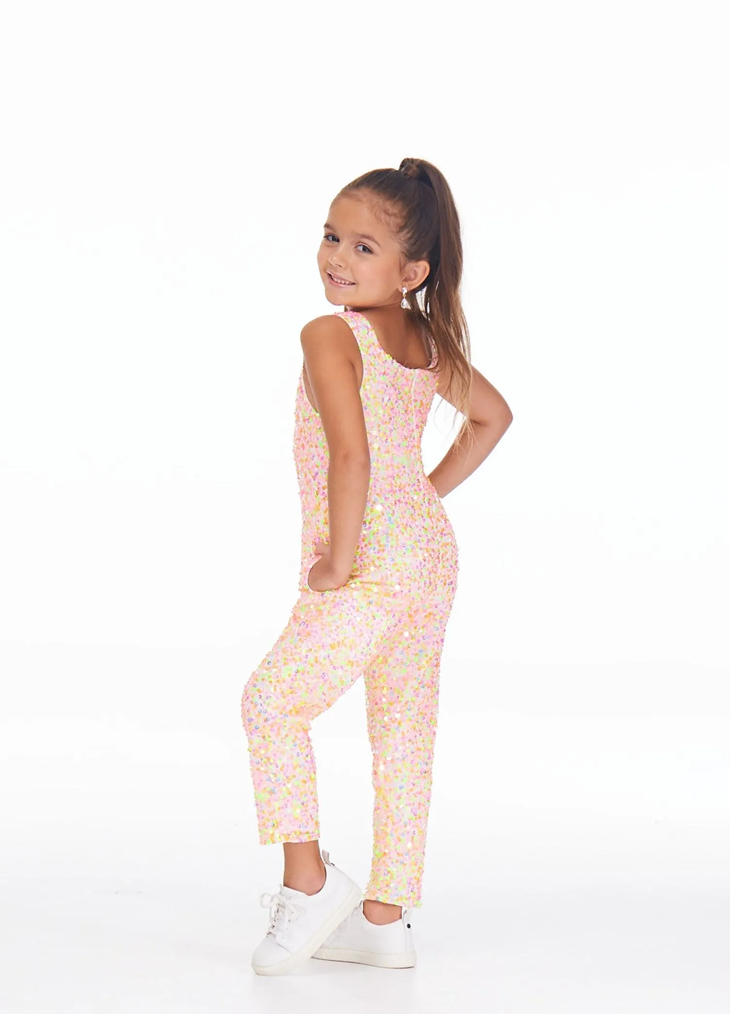 Ashley Lauren Kids 8025 Size 12, 14 ROYAL Girls Beaded Jumpsuit Sequin Straight Pants