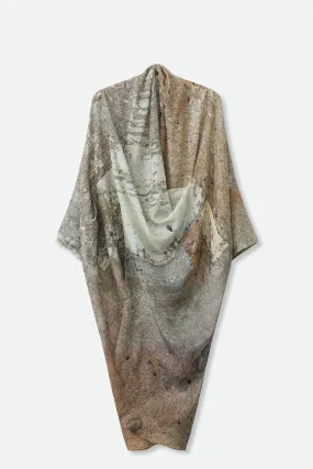 ATHENA CAPE WRAP IN PRINTED SILK VOILE NEUTRAL-BEIGE