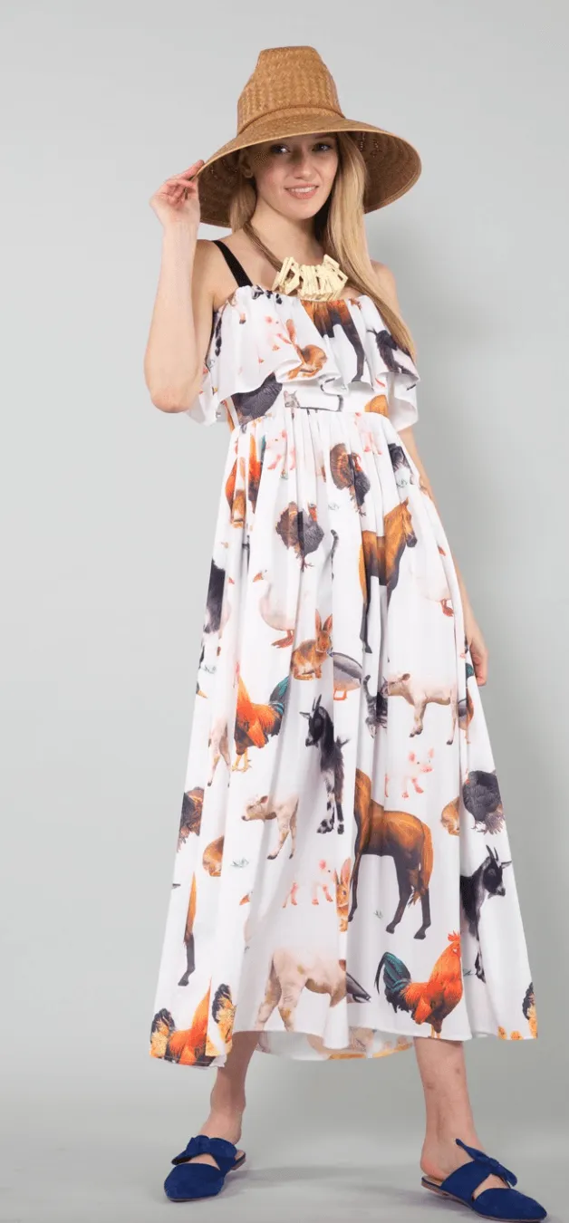 Beulah TC3169 Animal Print Maxi Dress