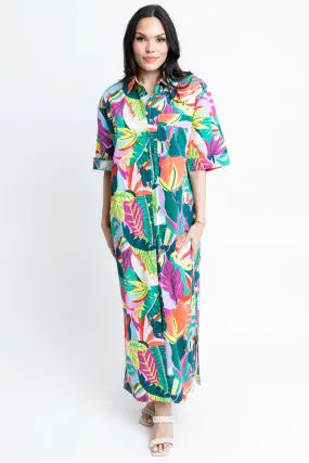 Birds of Paradise Shirt Maxi Dress