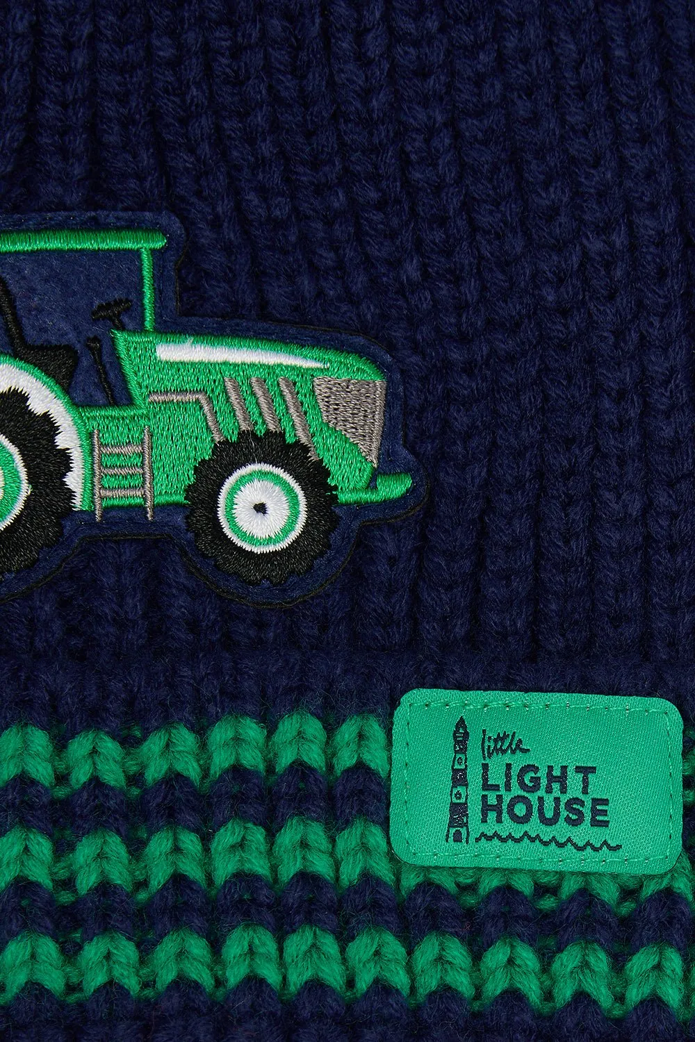 Bobbie Bobble Hat - Green Tractor Striped