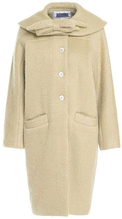 Bow-Collar Single Breasted Coat