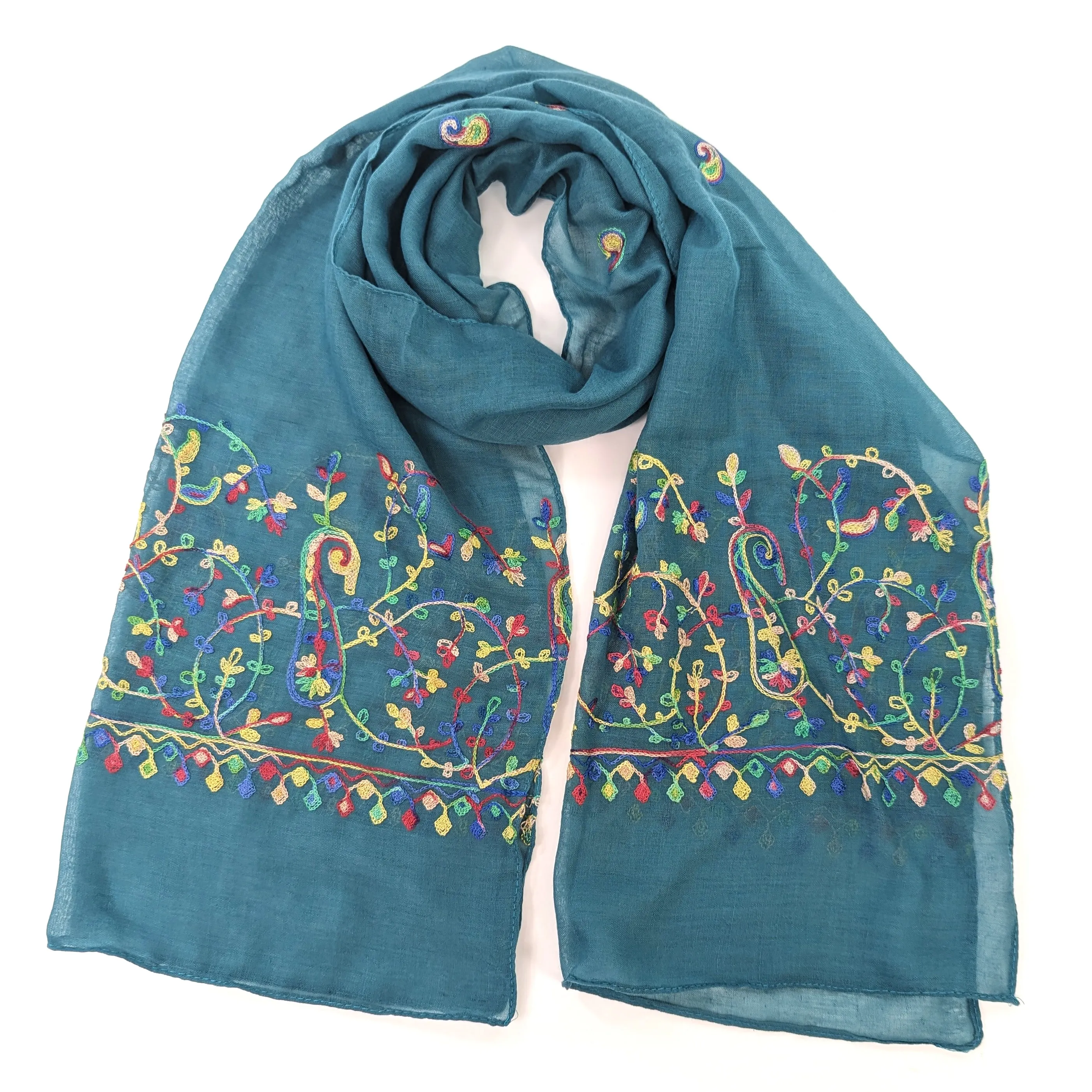 Bright Embroidered Scarf