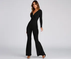 Bring The Flare Long Sleeve Jumpsuit