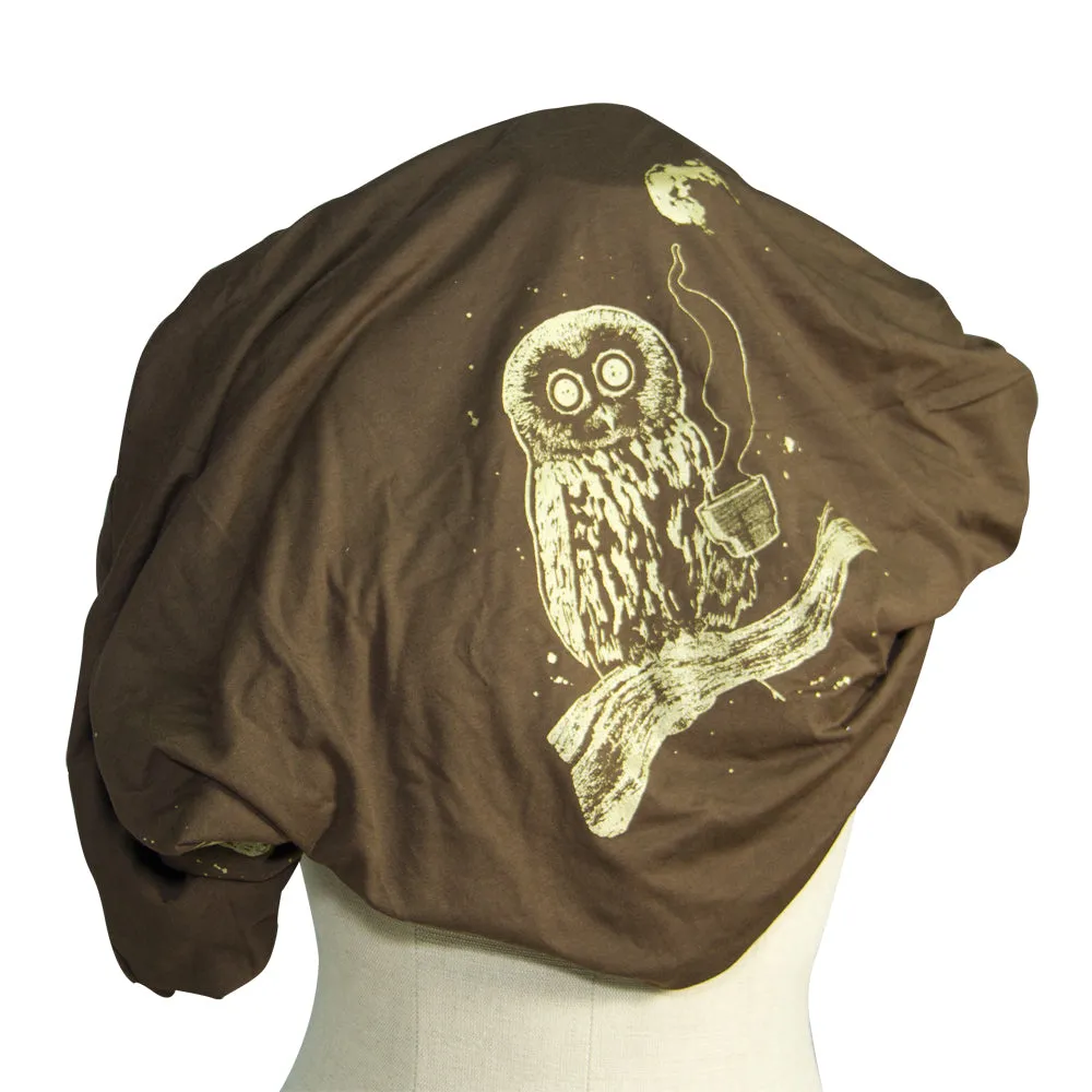 Brown Coffee Night Owl Organic Infinity Scarf