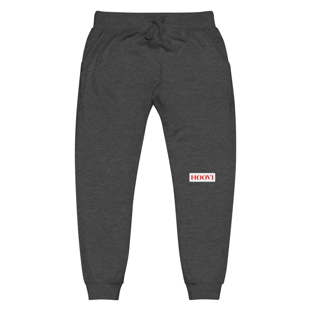 Capital H's Unisex Fleece Sweatpants (Red Hoovi Print) White Logo