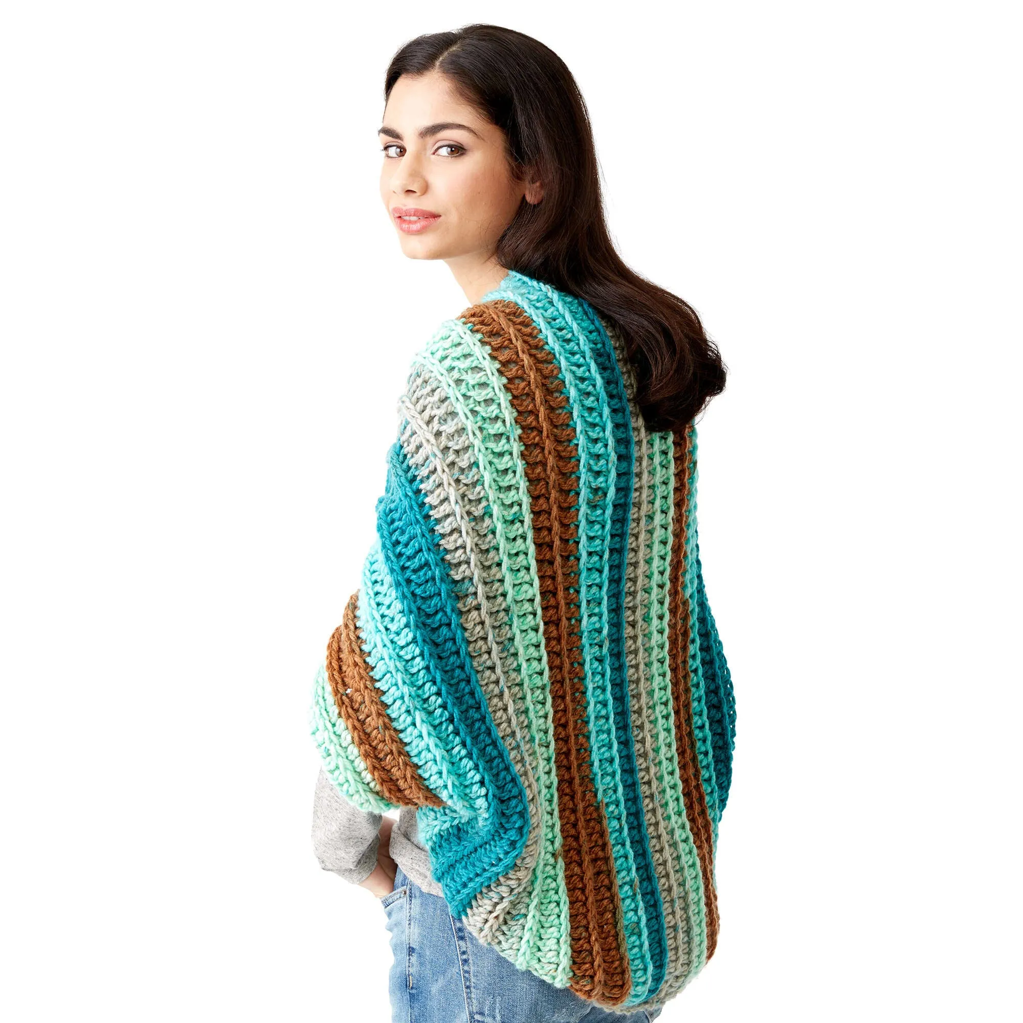 Caron Crochet Blanket Cardigan