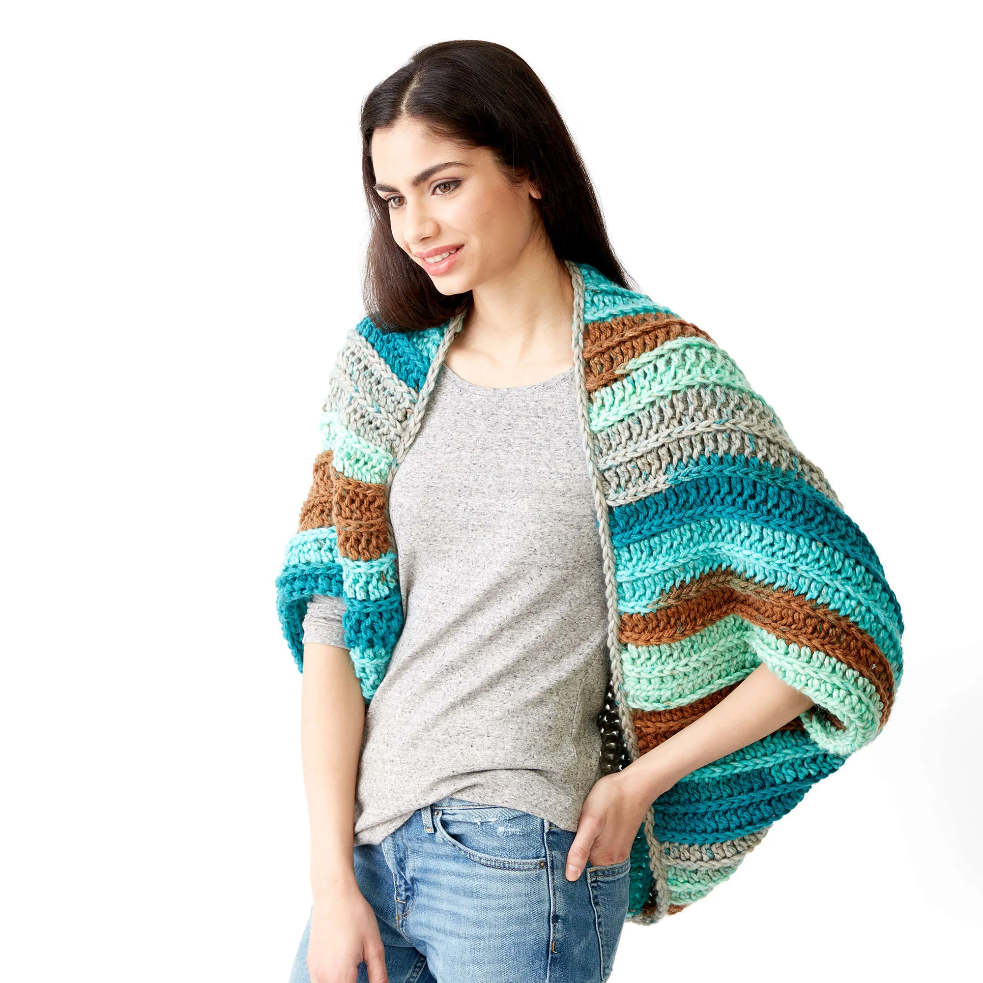 Caron Crochet Blanket Cardigan