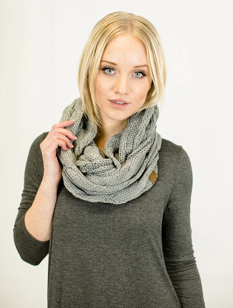 C.C. Warm Knit Infinity Loop Scarf