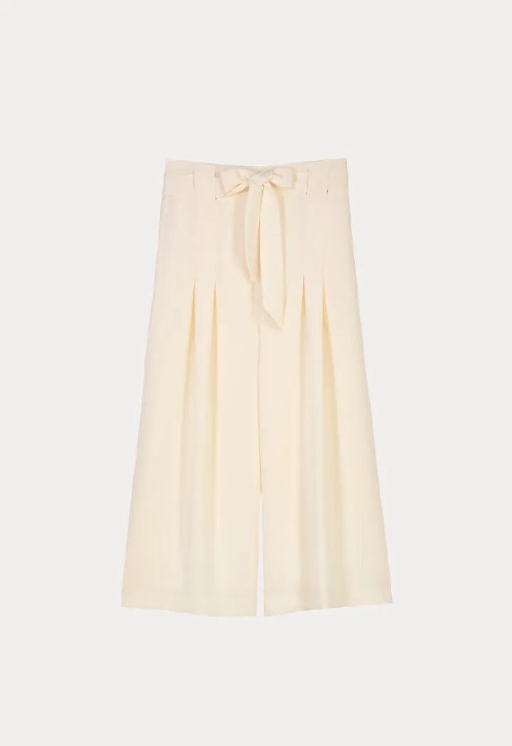 Choice Wide Leg Solid Soft Culottes Cream