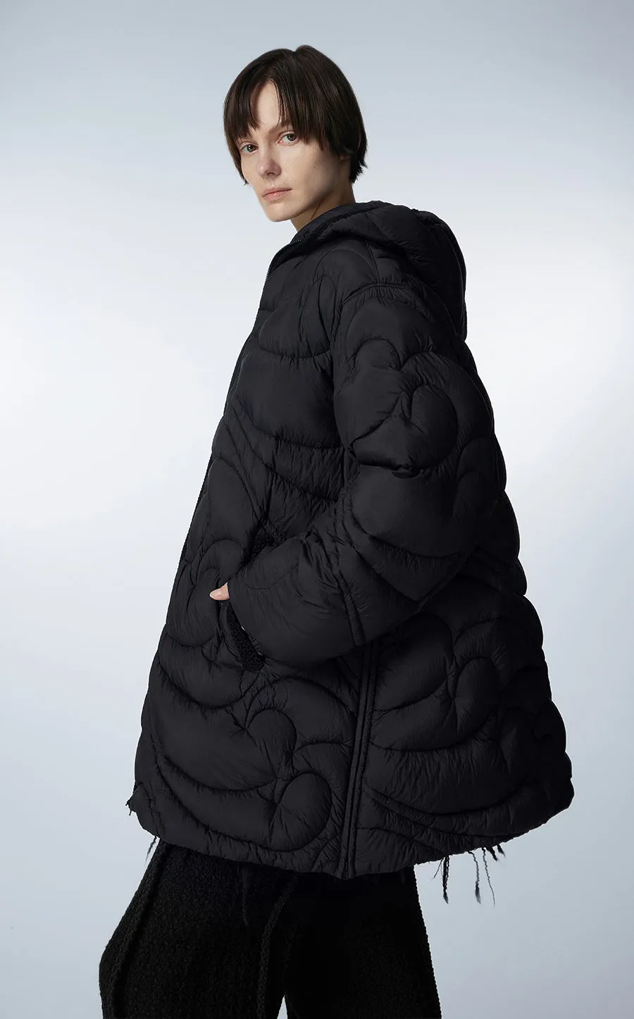 Coat / JNBY Mid-length Hooded Nylon Down Coat