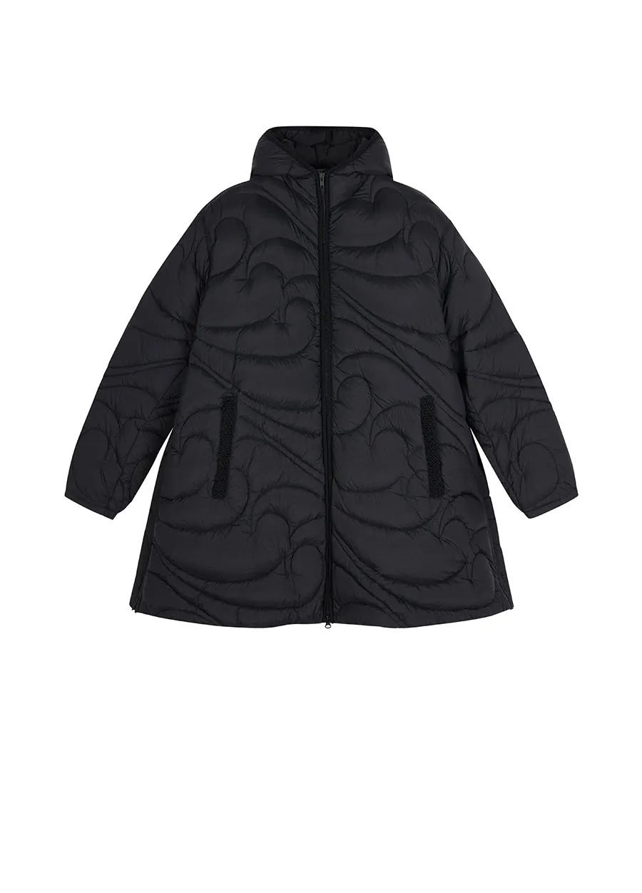 Coat / JNBY Mid-length Hooded Nylon Down Coat