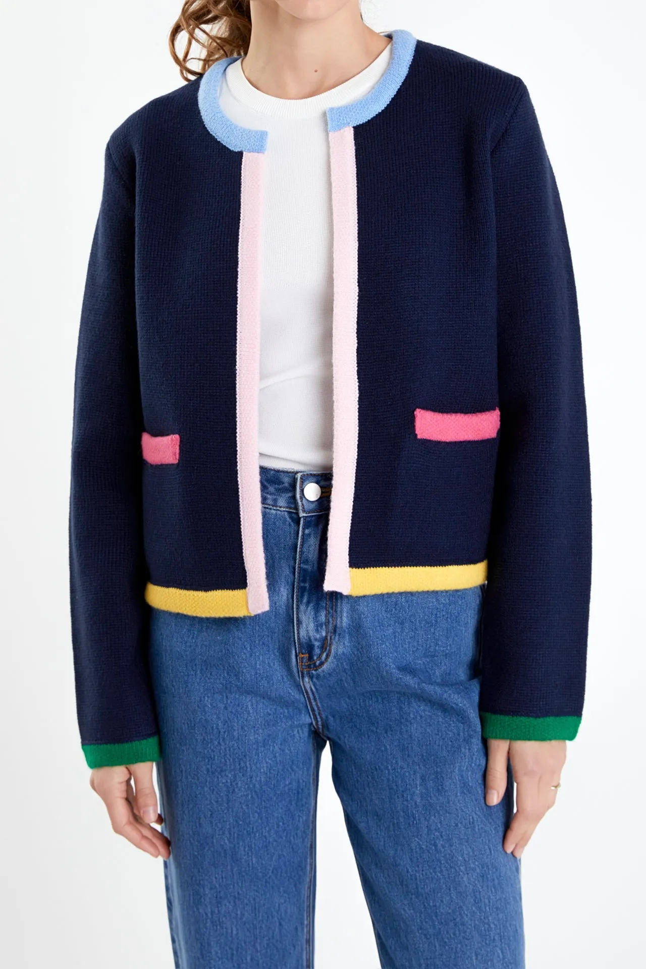 Color Block Sweater Cardigan