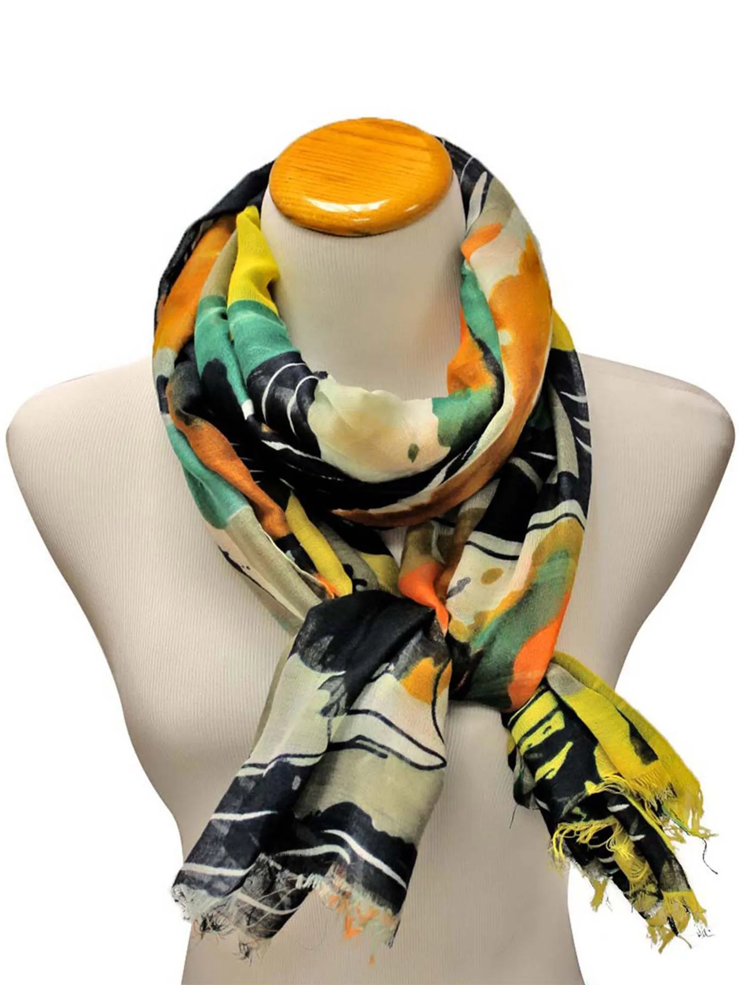 Colorful Art Deco Print Long Scarf