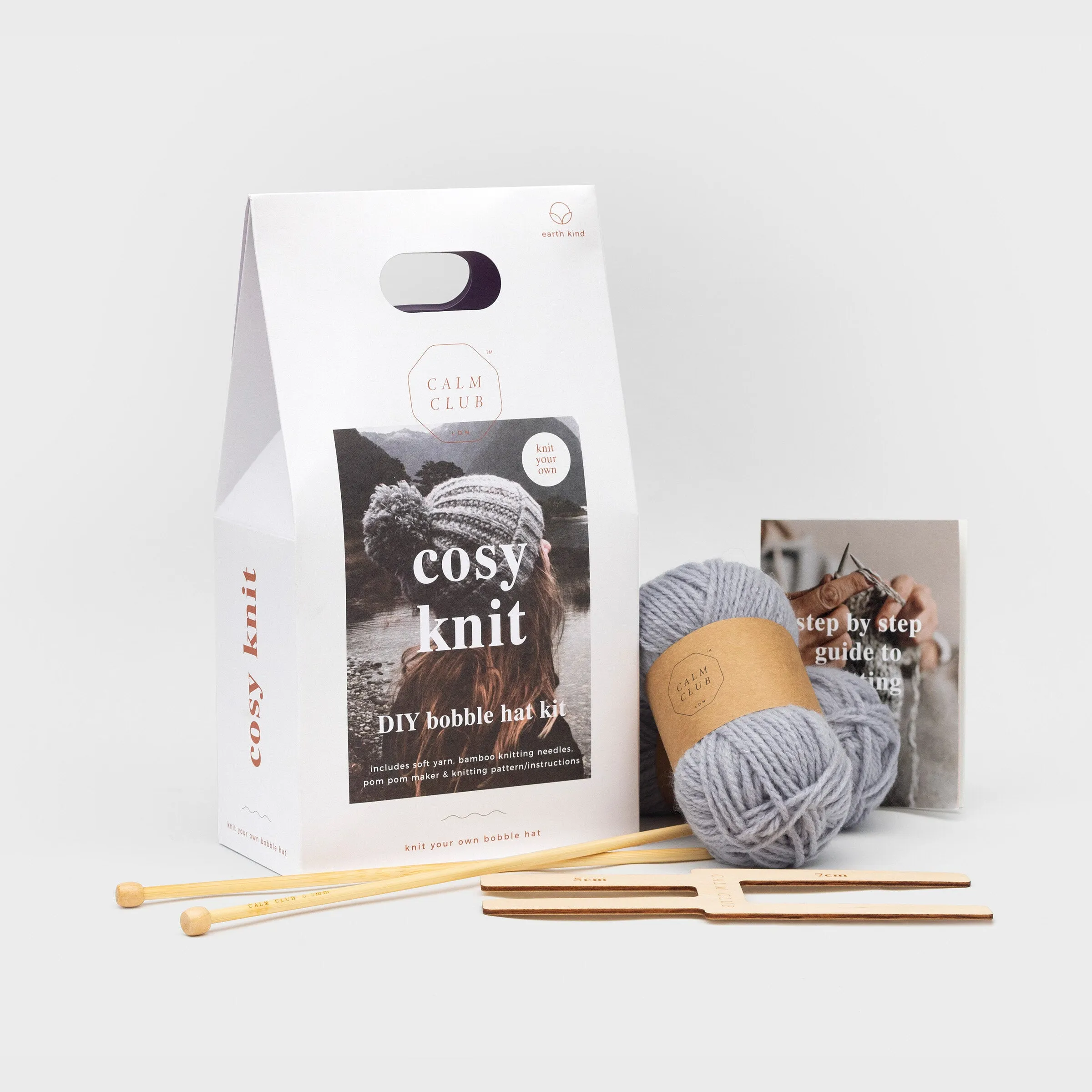 Cosy knit DIY bobble hat kit