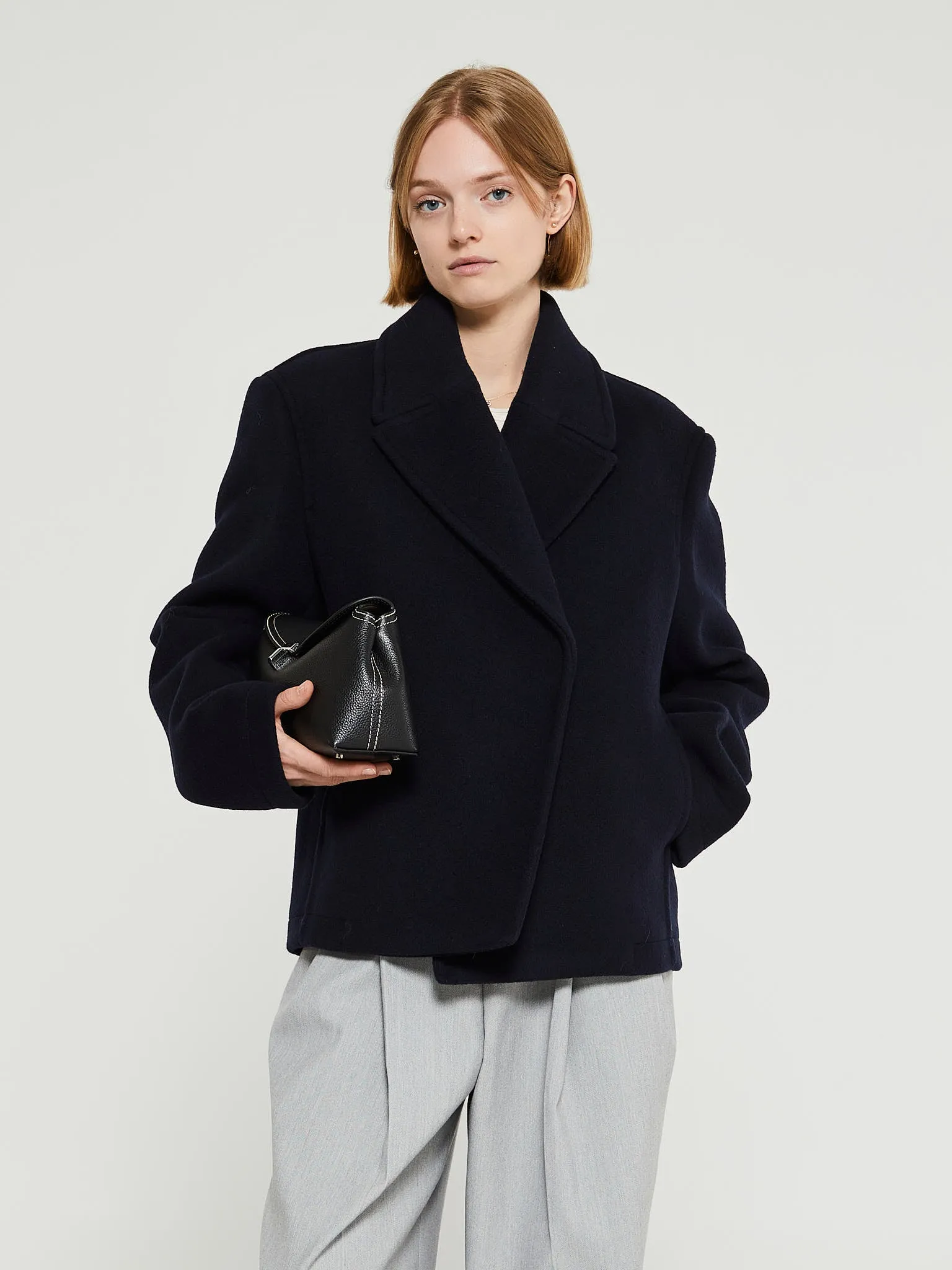 Cropped Peacoat in Navy