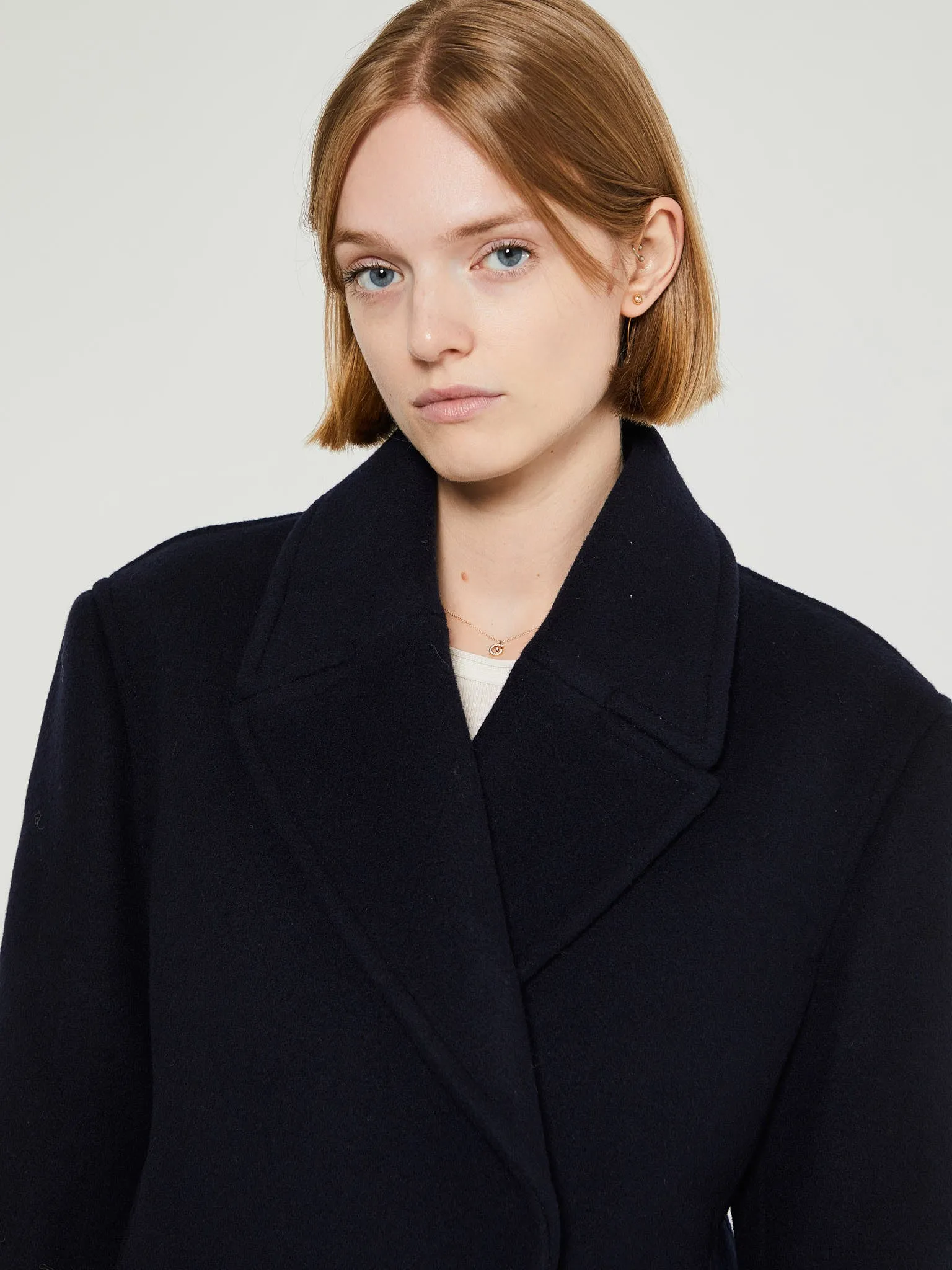 Cropped Peacoat in Navy