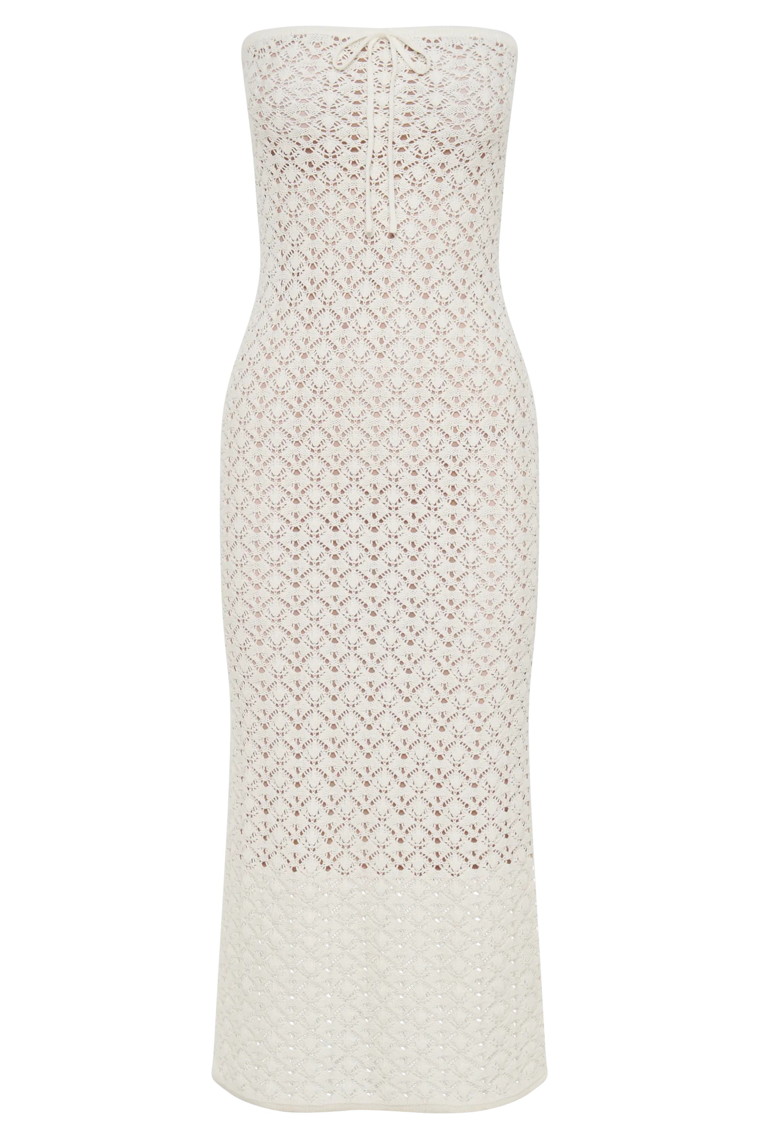 Delia Strapless Knit Midi Dress - Ivory