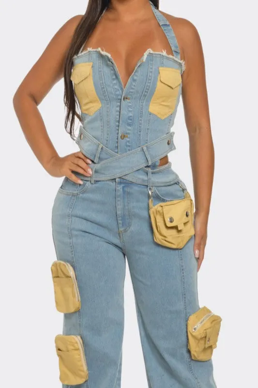 Denim Done Right- Utility Denim Jumpsuit