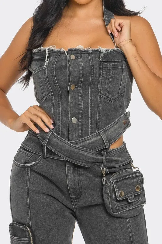 Denim Done Right- Utility Denim Jumpsuit