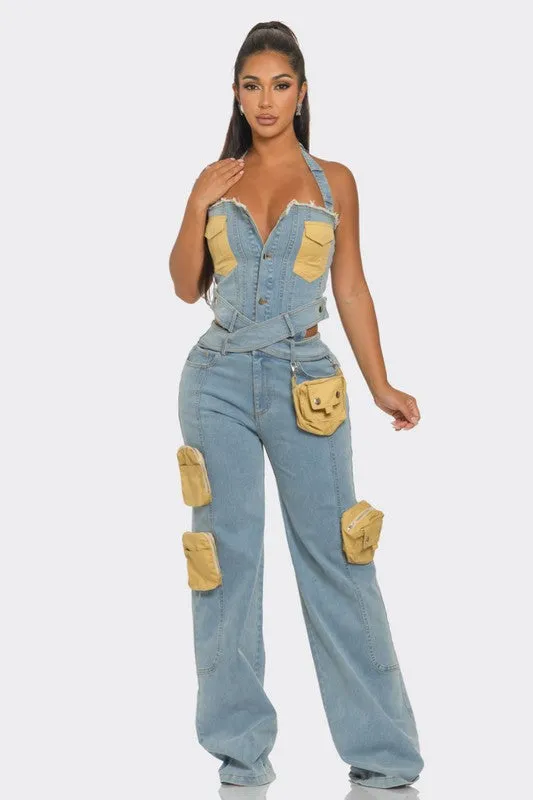 Denim Done Right- Utility Denim Jumpsuit