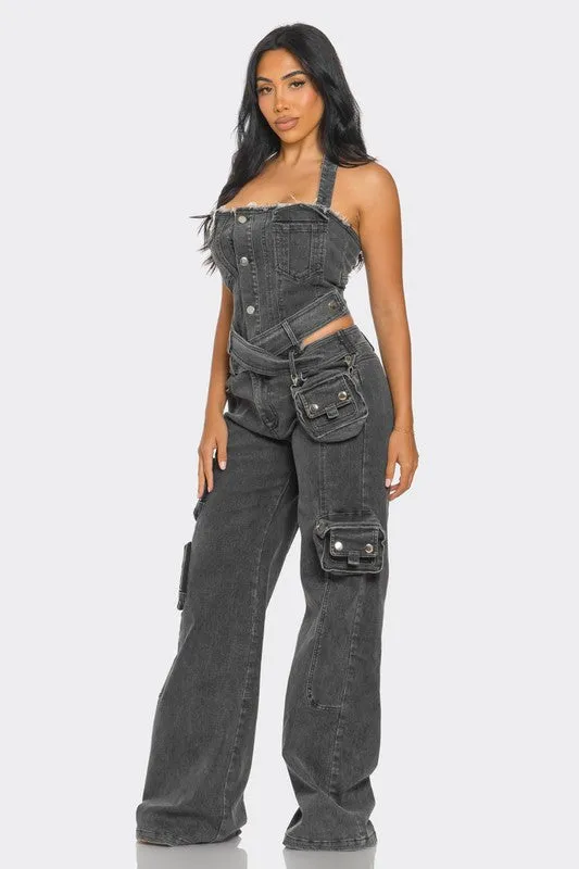 Denim Done Right- Utility Denim Jumpsuit