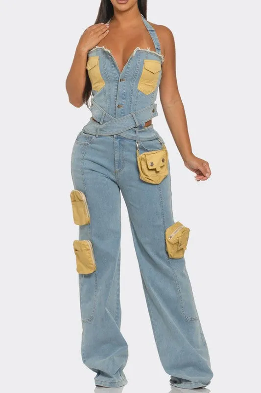 Denim Done Right- Utility Denim Jumpsuit