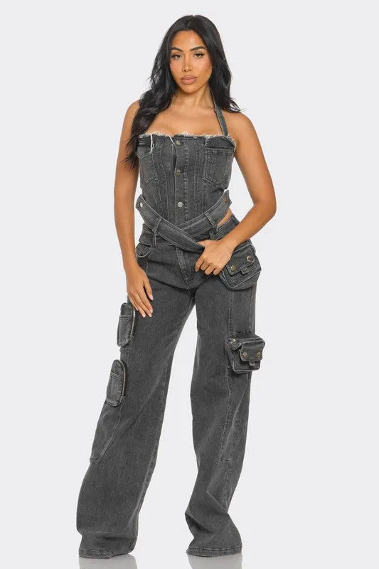 Denim Done Right- Utility Denim Jumpsuit