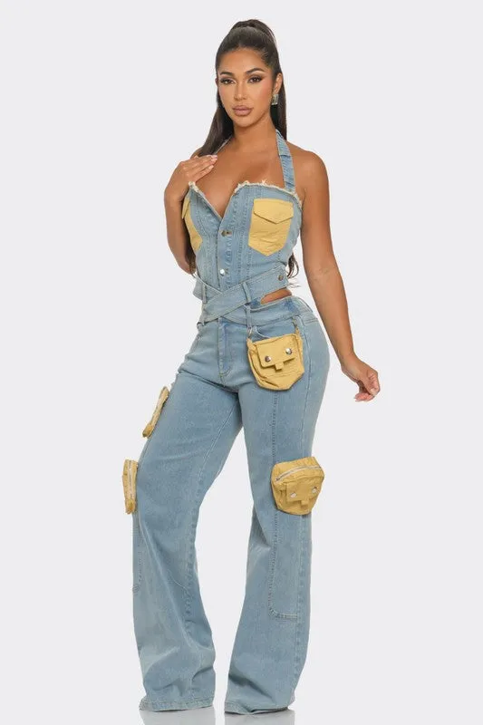 Denim Done Right- Utility Denim Jumpsuit