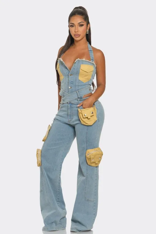 Denim Done Right- Utility Denim Jumpsuit