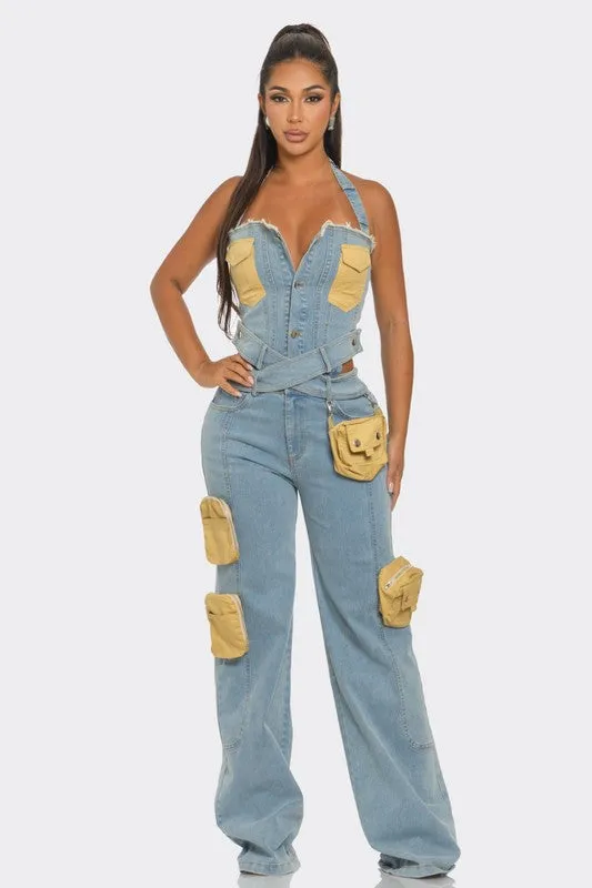 Denim Done Right- Utility Denim Jumpsuit