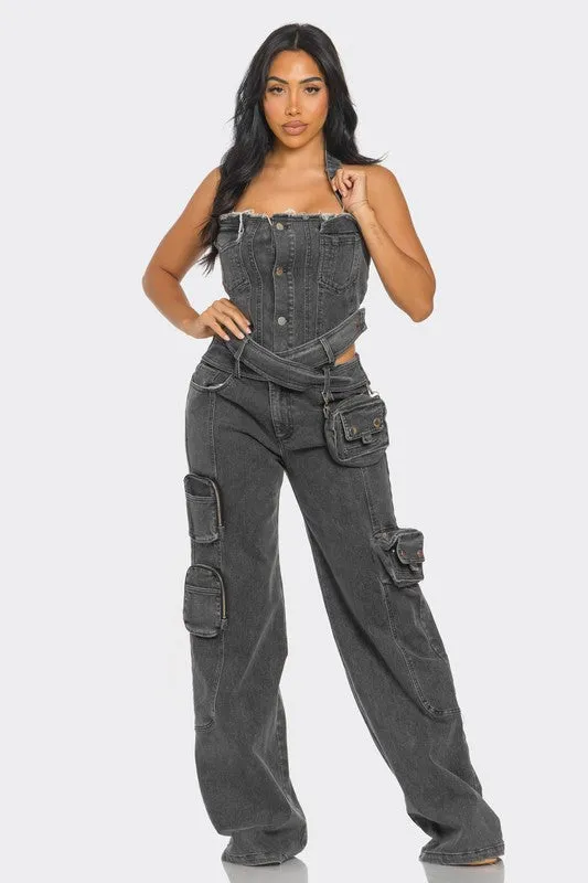 Denim Done Right- Utility Denim Jumpsuit