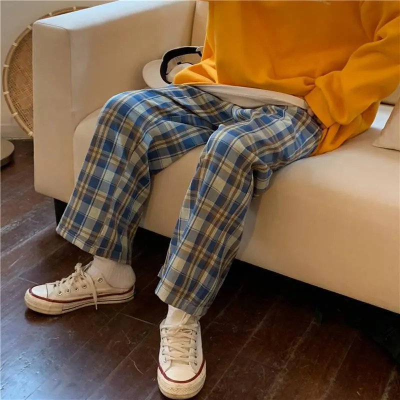 Elasticated Waist Checkered Sweatpants