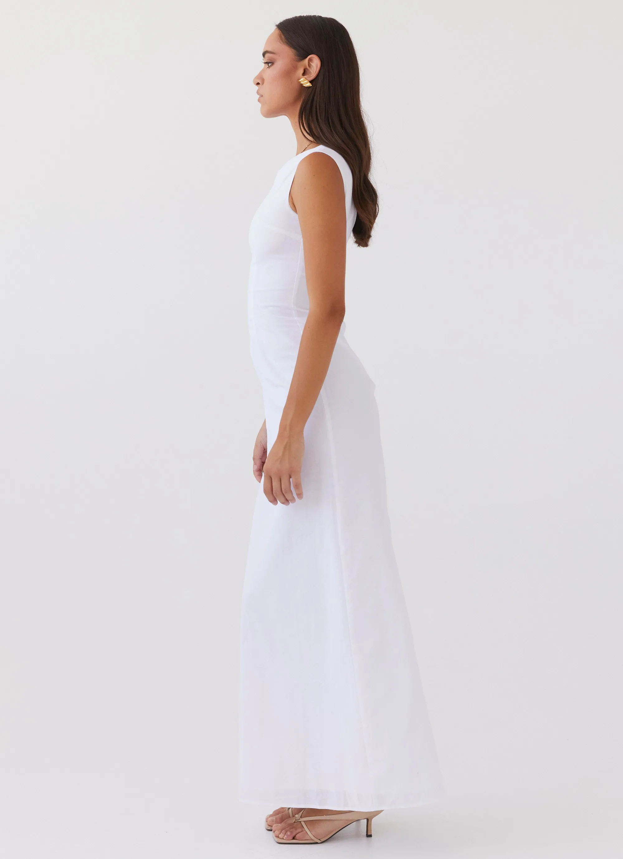 Eloise High Neck Maxi Dress - White