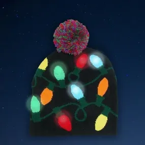 Festive LED Lights Knit Hat