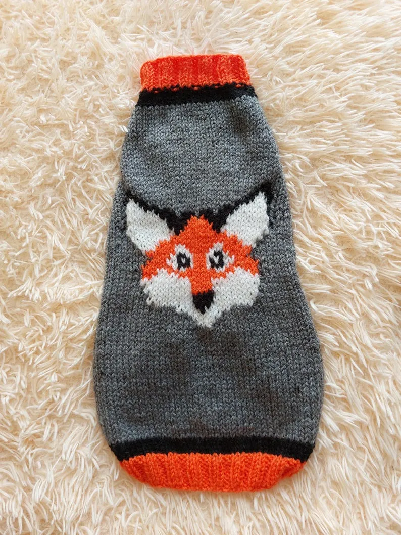 Fox clothing pet sweater-fox jumper for dogs-halloween fox clothing for dachshund