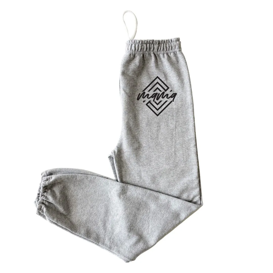 Geo Mama Boyfriend Sweatpants (Black and Grey Option)