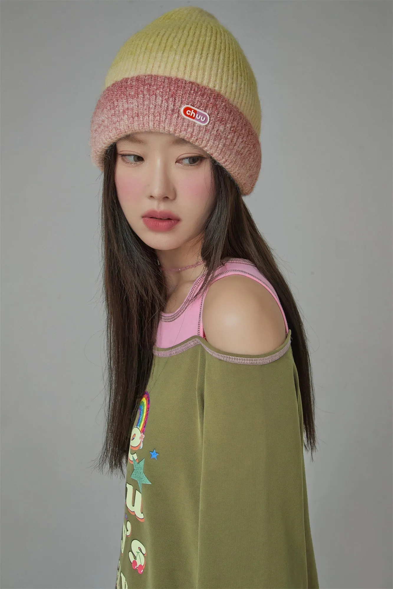 Gradient Knit Beanie Hat