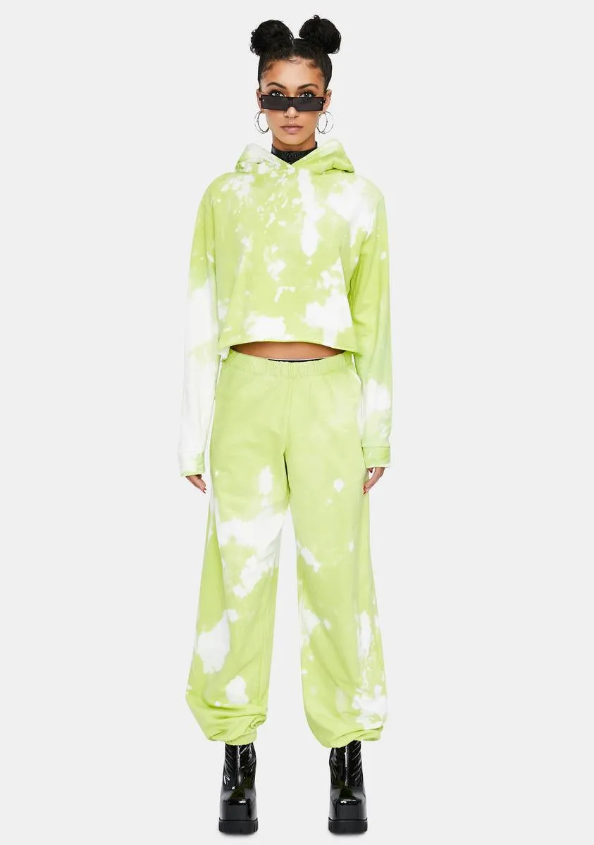 Green Apple Tie Dye Sweatpants