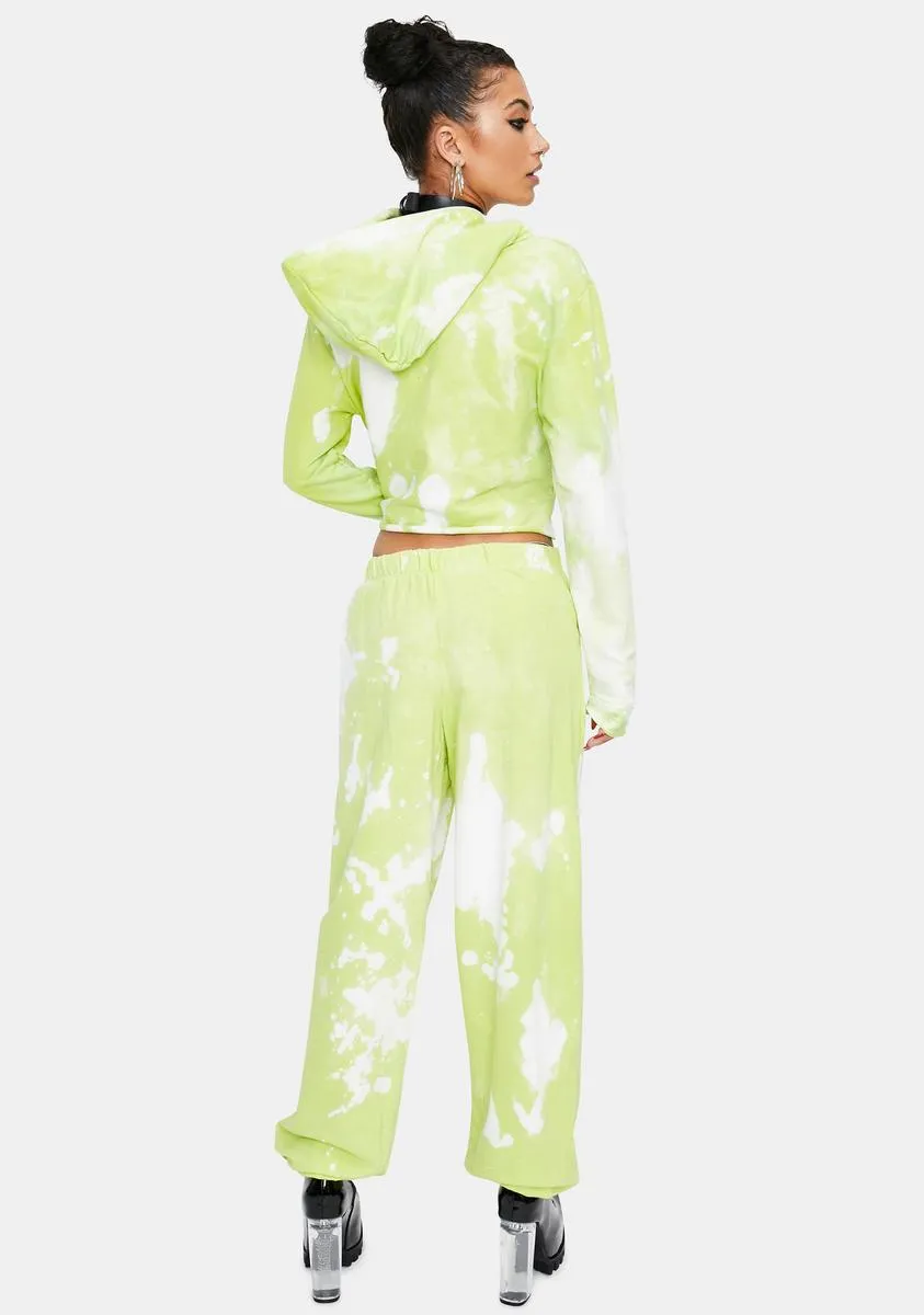 Green Apple Tie Dye Sweatpants