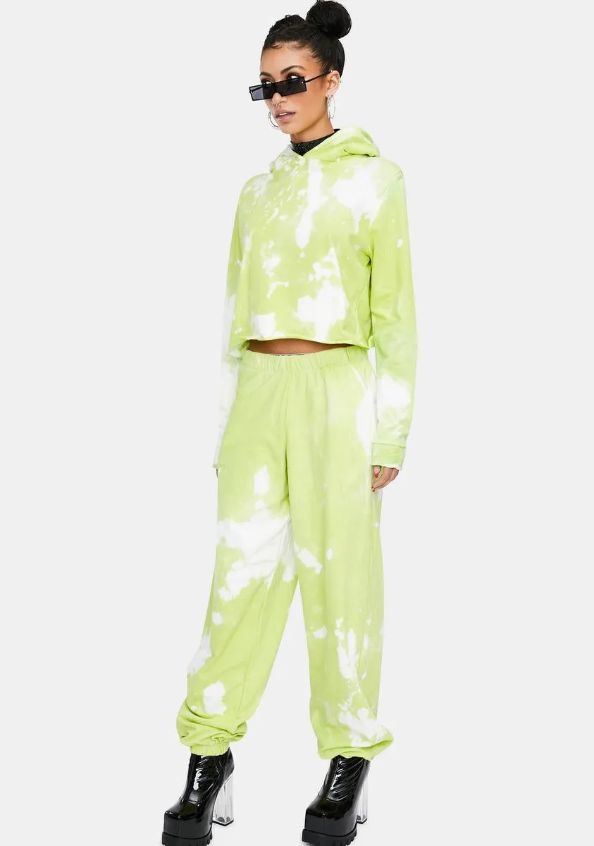 Green Apple Tie Dye Sweatpants